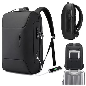 Anti-theft backpack Bange waterproof for laptop up to 15.6" multifunctional Black