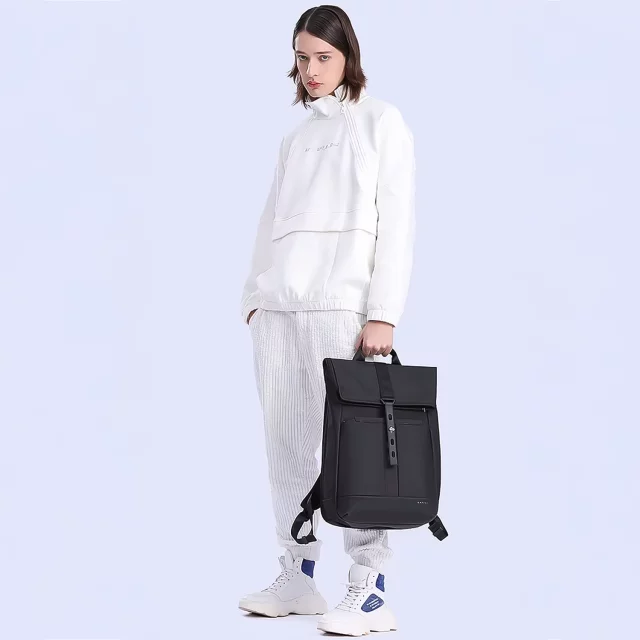 Bange Wasserdichter Rucksack für Laptops bis 15,6 Zoll, 43 x 30 x 18 cm, ideal für Stadt, Reisen, Arbeit und Flugreisen, für Damen und Herren, Schwarz