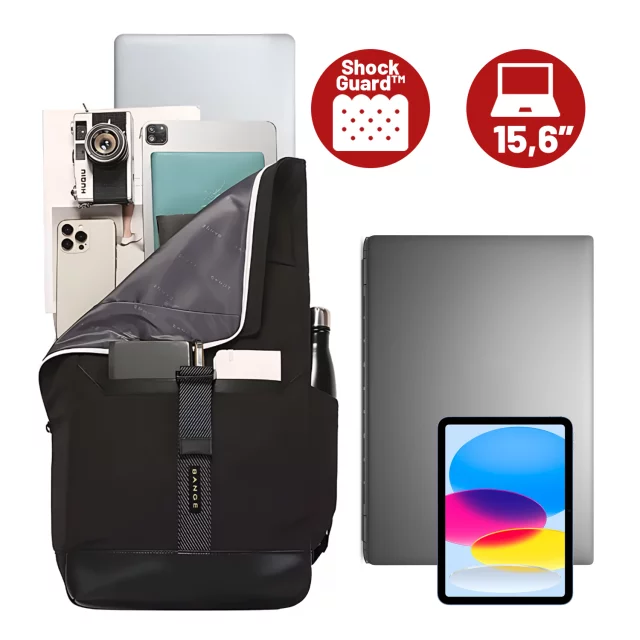 Bange Waterproof Backpack for Laptop 15.6" City Travel 45x30x16 cm for Work Airplane Men's Women's with USB Port Black