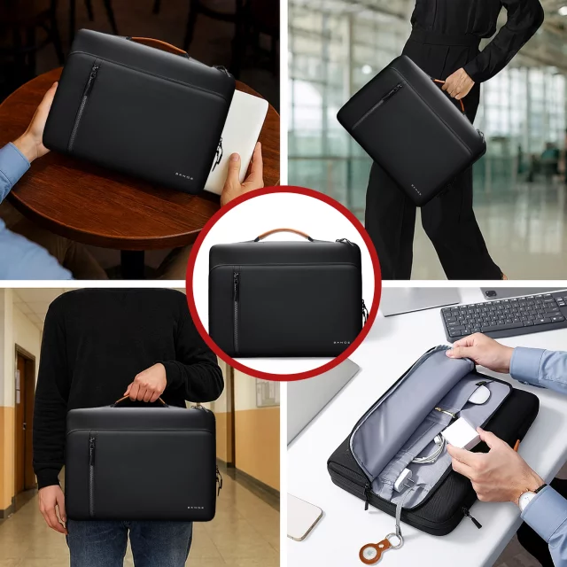 Torba wodoodporna Bange na laptopa do 15.6" – pojemna i wygodna, odporna i oddychająca, miejska i podróżna do pracy i samolotu, unisex – Czarna