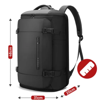 Bange Waterproof Backpack for Laptop 15.6" City Travel 45x30x16 cm for Work Airplane Men's Women's with USB Port Black