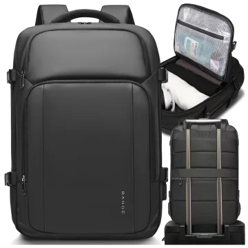 Bange Waterproof Backpack for Laptop 15.6" City Travel 45x30x16 cm for Work Airplane Men's Women's with USB Port Black