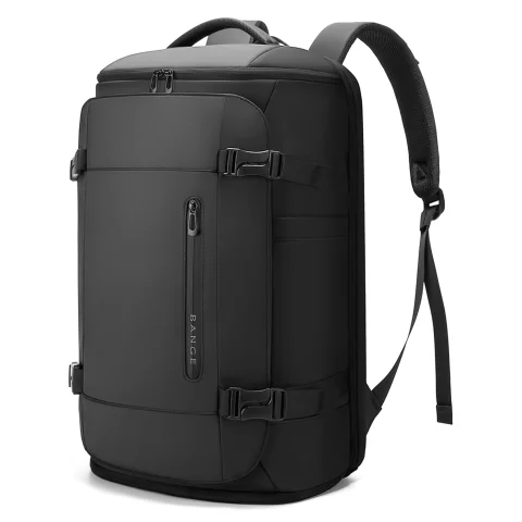 Plecak wodoodporny Bange 28L na laptopy do 17.3" – pojemny i wygodny, miejski i podróżny do pracy i samolotu, z wodoodporną kieszenią na kosmetyki i komorą na buty – Czarny