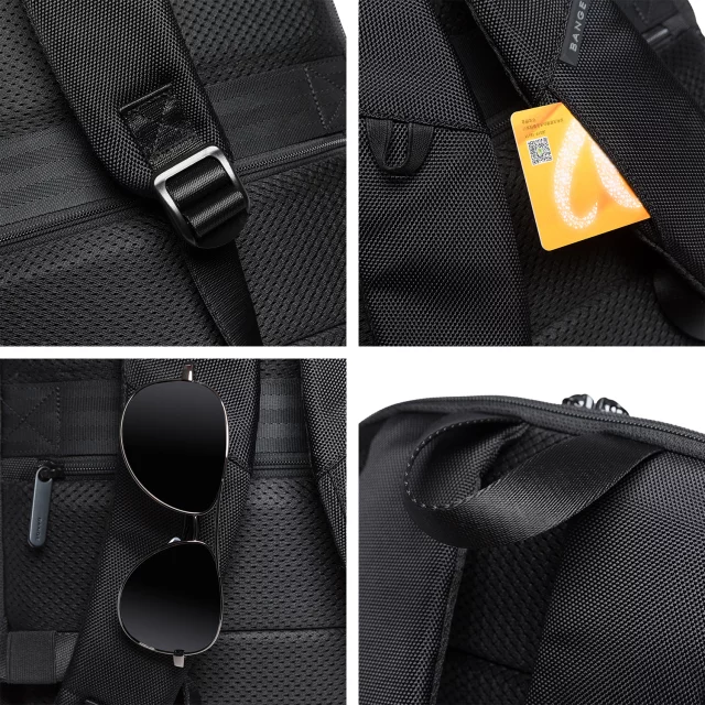 Bange Waterproof Backpack for Laptop 15.6" City Travel 45x30x16 cm for Work Airplane Men's Women's with USB Port Black