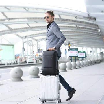 Anti-theft backpack Bange waterproof for laptop up to 15.6" multifunctional Black