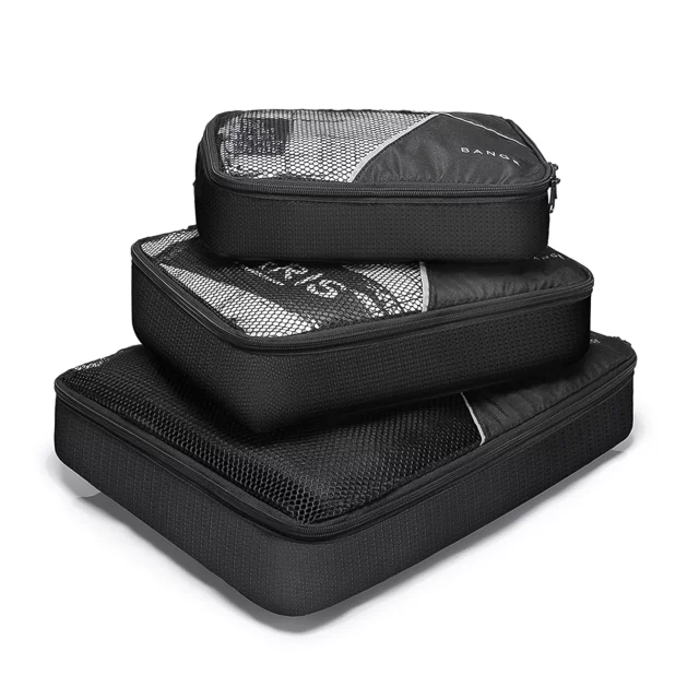 Bange Wasserdichter Rucksack für Laptops bis 17 Zoll, 47 x 29 x 17 cm, für Stadtreisen, Arbeit und Flugreisen, für Damen und Herren, mit 3 Fächern, Schwarz