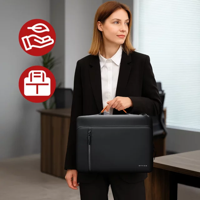 Torba wodoodporna Bange na laptopa do 15.6" – pojemna i wygodna, odporna i oddychająca, miejska i podróżna do pracy i samolotu, unisex – Czarna