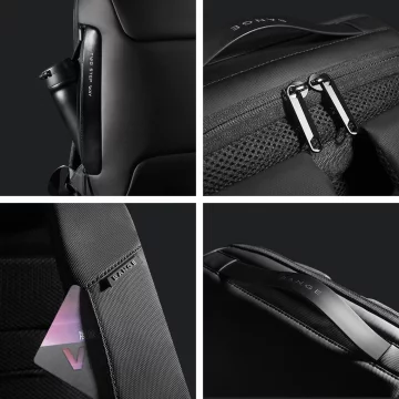 Batoh Bange proti krádeži voděodolný pro notebook do 15,6" multifunkční černý