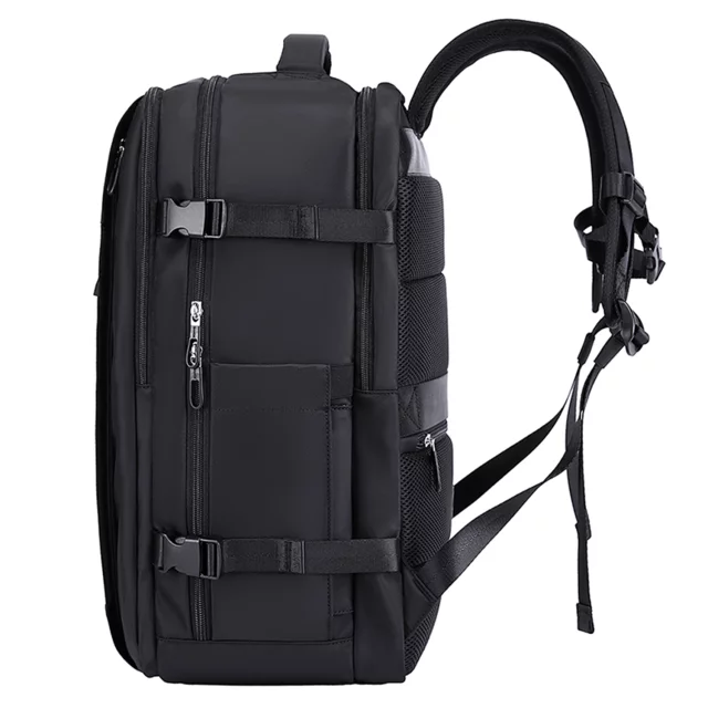 Bange wasserdichter Rucksack für 15,6-Zoll-Laptop, Stadtreisender, 45 x 30 x 16 cm, für Arbeit, Flugzeug, Herren, Damen, mit USB-Anschluss Schwarz