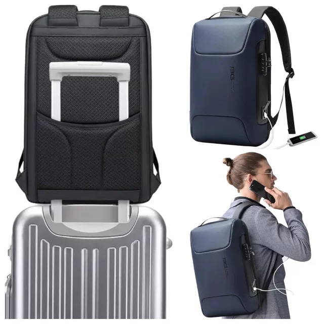 Anti-theft backpack Bange waterproof for laptop up to 15.6" multifunctional Black