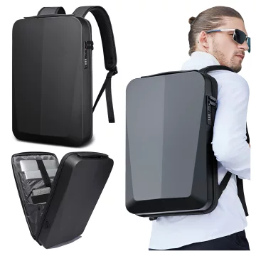 Bange wasserdichter Rucksack für 15,6-Zoll-Laptop, Stadtreisender, 45 x 30 x 16 cm, für Arbeit, Flugzeug, Herren, Damen, mit USB-Anschluss Schwarz