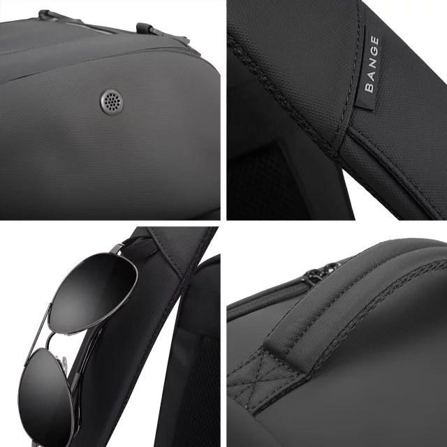 Bange Waterproof Backpack for Laptop 15.6" City Travel 45x30x16 cm for Work Airplane Men's Women's with USB Port Black