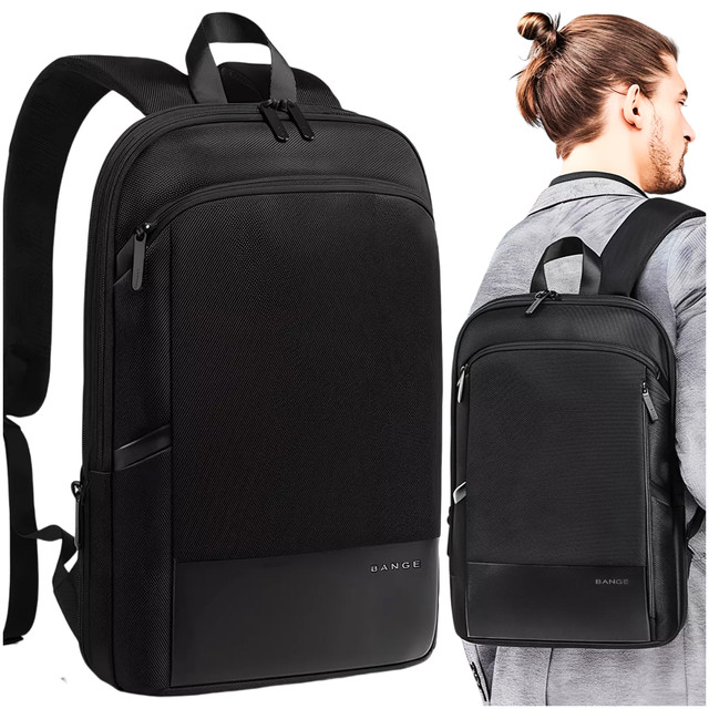 Bange Waterproof Backpack Laptop Bag 17" Travel Expandable 49x33x6 cm for Work School Airplane Men's Women's Black
