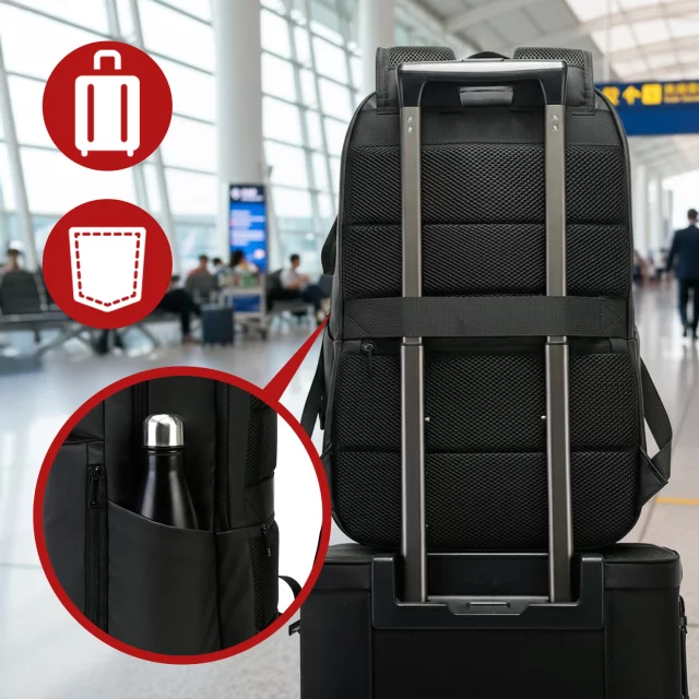 Plecak wodoodporny Bange 26L na laptopy do 15.6" – pojemny i wygodny, odporny i oddychający, miejski i podróżny do pracy i samolotu, unisex – Czarny