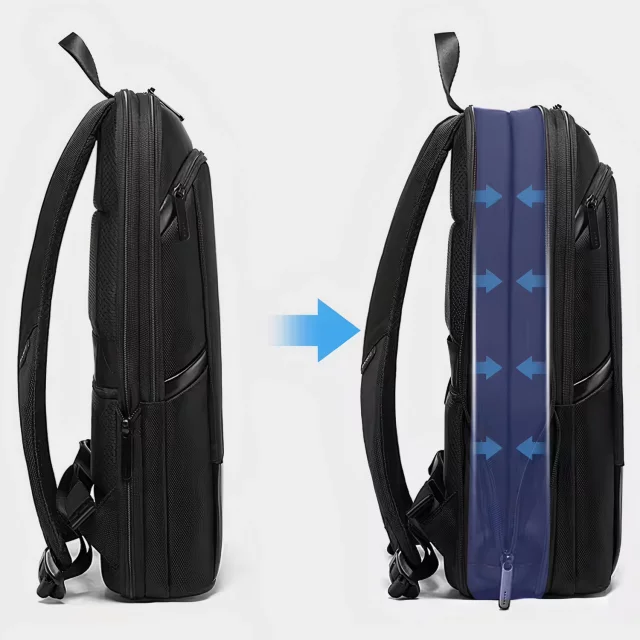 Bange Waterproof Backpack Laptop Bag 17" Travel Expandable 49x33x6 cm for Work School Airplane Men's Women's Black