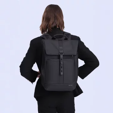 Bange Wasserdichter Rucksack für Laptops bis 15,6 Zoll, 43 x 30 x 18 cm, ideal für Stadt, Reisen, Arbeit und Flugreisen, für Damen und Herren, Schwarz