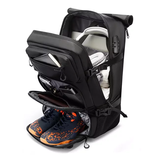 Bange Waterproof Backpack for Laptop 15.6" City Travel 45x30x16 cm for Work Airplane Men's Women's with USB Port Black