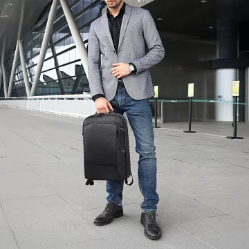 Bange Waterproof Backpack for Laptop 15.6" City Travel 45x30x16 cm for Work Airplane Men's Women's with USB Port Black