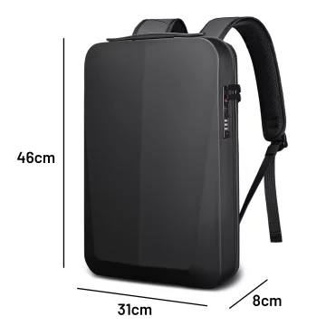 Bange Waterproof Anti-Theft Backpack for 15.6" Laptop, City Travel, 46x31x8 cm, for Work, Airplane, Men's, Women's, with USB Port and Combination Lock, Black
