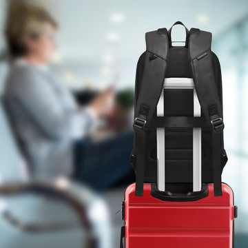 Bange Waterproof Backpack Laptop Bag 15.6" Travel Accessories 48x30x12.5 cm for Work School Plane Men's Women's USB and USB-C Black