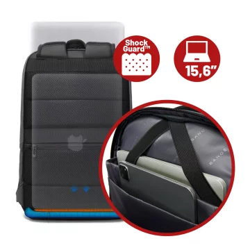 Bange 26L wasserdichter Rucksack für Laptops bis 15,6 Zoll – Geräumig und komfortabel, robust und atmungsaktiv, ideal für Stadt und Reisen, Arbeit und Flugreisen, Unisex – Schwarz