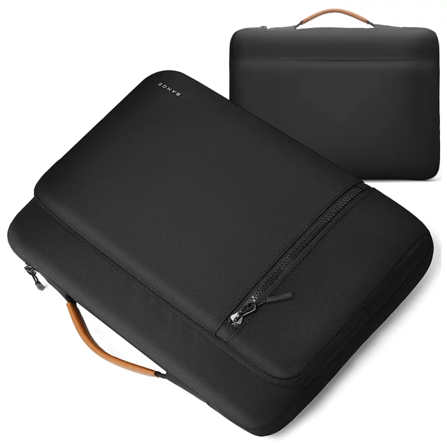 Bange waterproof laptop bag for up to 14" travel 34x26x3.5 cm for work, plane, men's, women's with handle Black