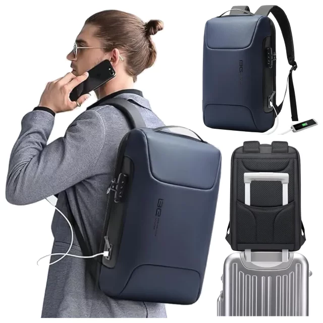Anti-theft backpack Bange waterproof for laptop up to 15.6" multifunctional Black