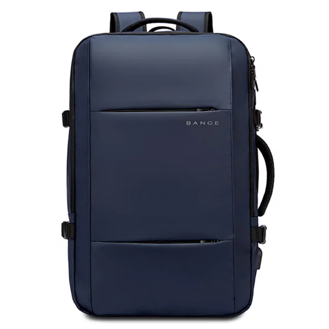 Bange Waterproof Backpack for Laptop 15.6" City Travel 47x31x15-25 cm for Work Airplane Men's Women's with USB Port Navy Blue