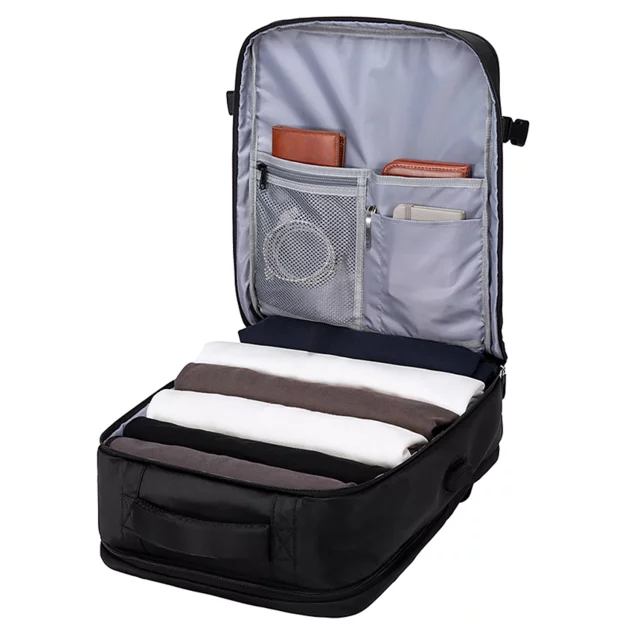 Bange voděodolný batoh na 15,6" notebook, městský cestovatel, 45x30x16 cm, do práce, do letadla, pánské, dámské, s USB portem Černá