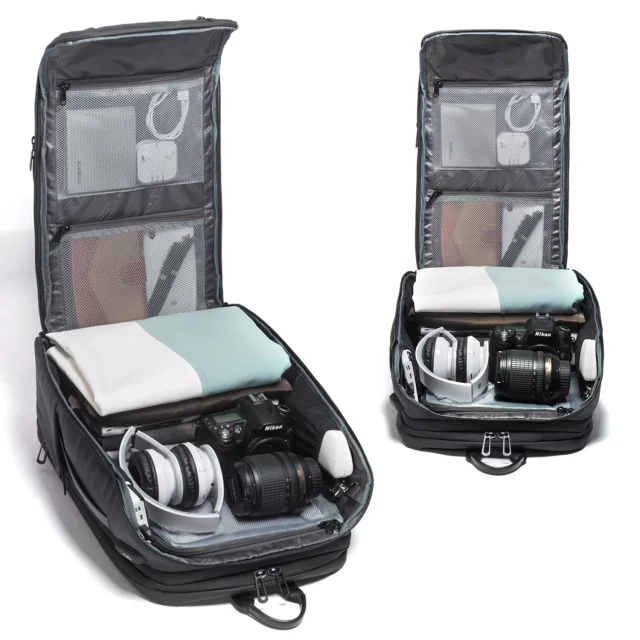 Bange wasserdichter Rucksack für 15,6-Zoll-Laptop, Stadtreisender, 45 x 30 x 16 cm, für Arbeit, Flugzeug, Herren, Damen, mit USB-Anschluss Schwarz