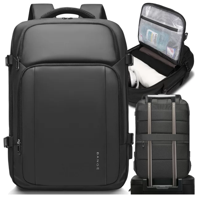 Bange Waterproof Backpack for Laptop 15.6" City Travel 45x30x16 cm for Work Airplane Men's Women's with USB Port Black