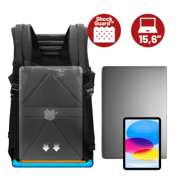 Bange 22L wasserdichter Rucksack für Laptops bis 15,6 Zoll – Geräumig und komfortabel, robust und atmungsaktiv, ideal für Stadt und Reisen, Arbeit und Flugreisen, Unisex – Schwarz