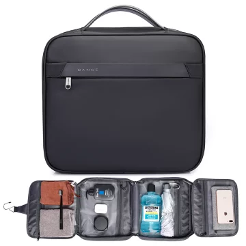 Bange Waterproof Cosmetic Bag 30x26x10 cm Foldable for Cosmetics Accessories Travel Women's Men's Black