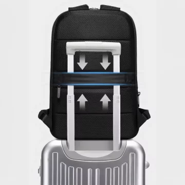 Bange Wasserdichter Rucksack, Laptoptasche, 17 Zoll, Reise, erweiterbar, 49 x 33 x 6 cm, für Arbeit, Schule, Flugzeug, Herren, Damen, Schwarz