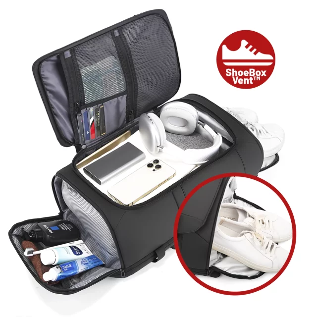 Bange Waterproof Backpack for Laptop 15.6" City Travel 45x30x16 cm for Work Airplane Men's Women's with USB Port Black