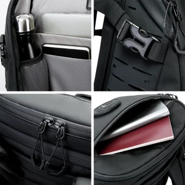 Voděodolný batoh Bange 22L pro notebooky do 15,6" – prostorný a pohodlný, odolný a prodyšný, do města i na cesty, do práce i do letadla, unisex – černý