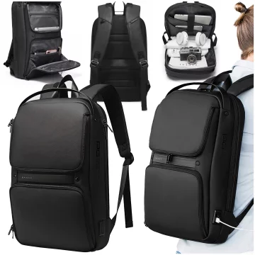 Bange Waterproof Backpack Laptop Bag 15.6" Travel Accessories 48x30x12.5 cm for Work School Plane Men's Women's USB and USB-C Black