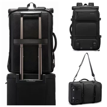 Bange 30L wasserdichter, diebstahlsicherer Rucksack, ideal für Stadt und Reisen, 51 x 32 x 20 cm, für Arbeit und Flugreisen, für Damen und Herren, mit Zahlenschloss und abnehmbarer Tasche, Schwarz