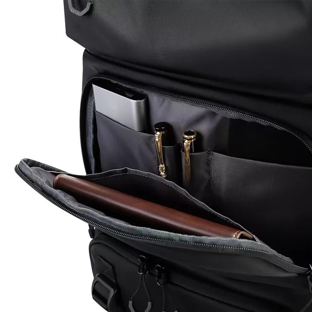 Bange wasserdichter Rucksack für 15,6-Zoll-Laptop, Stadtreisender, 45 x 30 x 16 cm, für Arbeit, Flugzeug, Herren, Damen, mit USB-Anschluss Schwarz