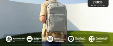 Voděodolný batoh Bange 23L na notebook 16,4" – prostorný a pohodlný, odolný a prodyšný, do města i na cesty, do práce i do letadla, unisex – šedý