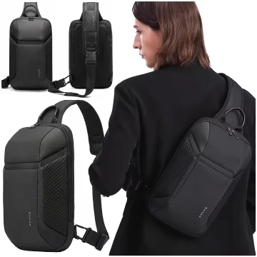 Bange voděodolný batoh na jedno rameno taška na tablet 11" cestovní doplňky 36x20,5x10,5 cm pro pracovní školní letadlo pánské dámské černé