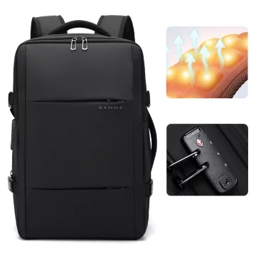 Bange Waterproof Backpack for Laptop 15.6" City Travel 45x30x16 cm for Work Airplane Men's Women's with USB Port Black