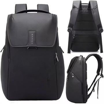Bange Waterproof Backpack Laptop Bag 15.6" City Travel 46x30x19 cm for Work School Plane Men's Women's Black