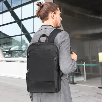 Bange Waterproof Backpack Laptop Bag 17" Travel Expandable 49x33x6 cm for Work School Airplane Men's Women's Black