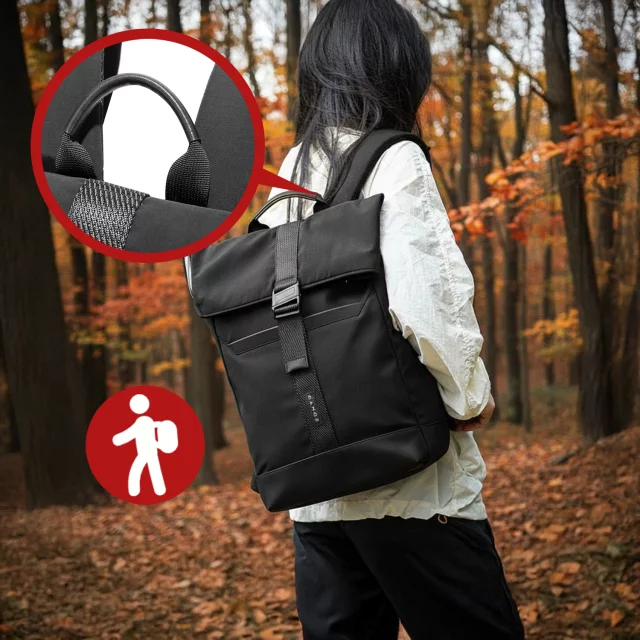 Bange voděodolný batoh na 15,6" notebook, městský cestovatel, 45x30x16 cm, do práce, do letadla, pánské, dámské, s USB portem Černá