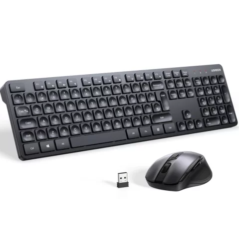 Zestaw Ugreen MK006 bezprzewodowa klawiatura + mysz 2,4 GHz czarny