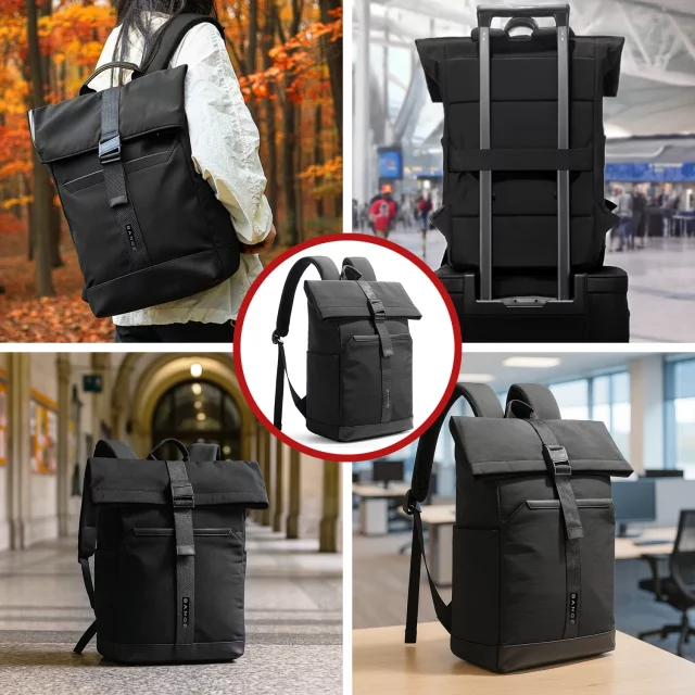 Bange Waterproof Backpack for Laptop 15.6" City Travel 45x30x16 cm for Work Airplane Men's Women's with USB Port Black