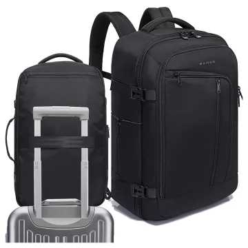 Bange wasserdichter Rucksack für 15,6-Zoll-Laptop, Stadtreisender, 45 x 30 x 16 cm, für Arbeit, Flugzeug, Herren, Damen, mit USB-Anschluss Schwarz