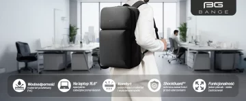 Bange voděodolný batoh na 15,6" notebook, městský cestovatel, 45x30x16 cm, do práce, do letadla, pánské, dámské, s USB portem Černá