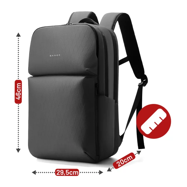 Voděodolný batoh Bange 26L pro notebooky do 15,6" – prostorný a pohodlný, odolný a prodyšný, do města i na cesty, do práce i do letadla, unisex – šedý